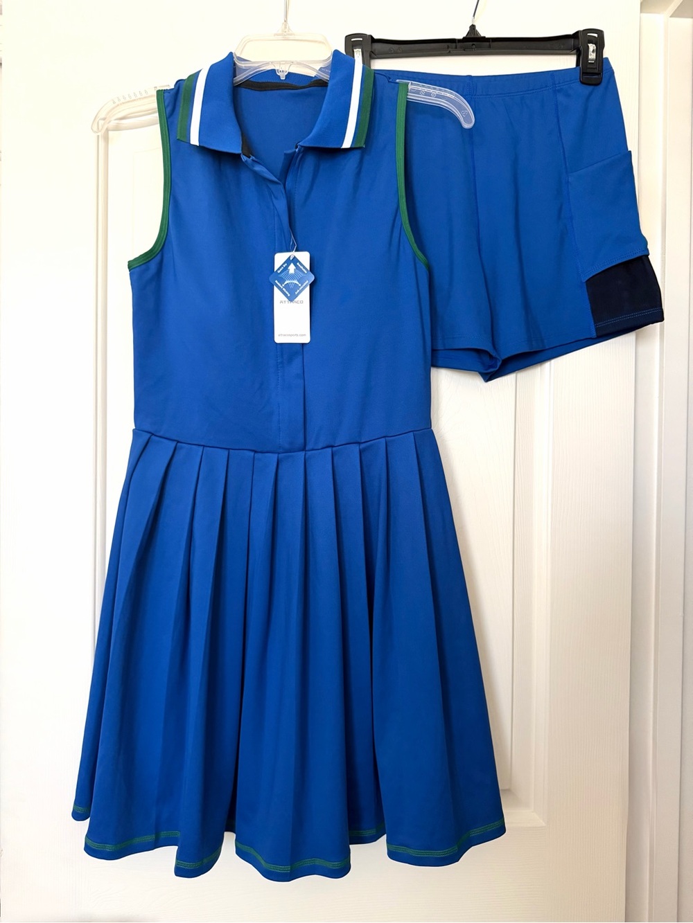 NEW Royal Blue Pleated Tennis Dress with Matching Shorts